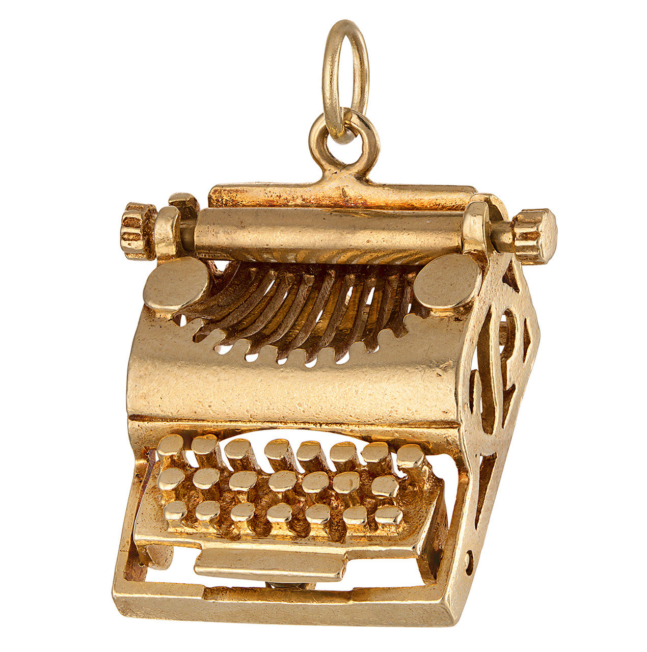 Vintage Classic Movable Typewriter 14k Gold Charm